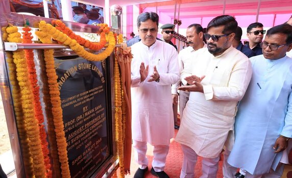 Tripura CM Dr Manik Saha lays foundation of various tourism projects at Chabimura.